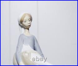 LLADRO Retired Daisa 1977 Girl with Goose and Dog Figurine