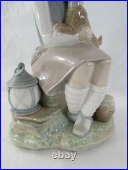 LLADRO SPAIN Porcelain Girl with Puppy Dog and Lantern with Honey Pot Figurine