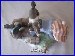 LLADRO STUDY BUDDIES Figurine 5451 Boy With Dog Bird & Books 1987 Retired Mint