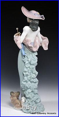 LLADRO SUNDAY'S BEST #6246 LADY IN GOWN With DOG, PARASOL, FLOWERS $430 V MIB