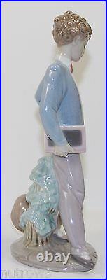 LLADRO SUNDAY'S CHILD #6023 FIGURINE BOY With DOG & BOOK PERFEC