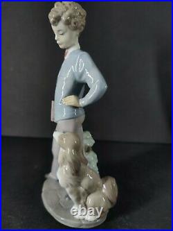 LLADRO SUNDAY'S CHILD #6023 FIGURINE BOY With DOG & BOOK PERFEC