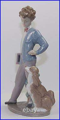 LLADRO SUNDAY'S CHILD #6023 FIGURINE BOY With DOG & BOOK PERFEC