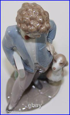 LLADRO SUNDAY'S CHILD #6023 FIGURINE BOY With DOG & BOOK PERFEC