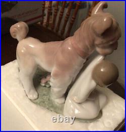 LLADRO Safe and Sound Child Baby Dog Figurine #6556 Gloss Finish Retired Box New