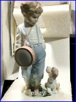 LLADRO Signed FRIENDLY DUET #6846 Boy with Drum Puppy Retired 2003 with original box