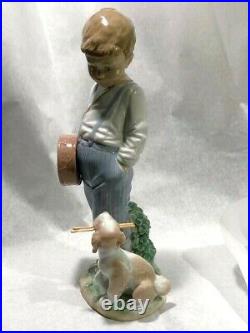LLADRO Signed FRIENDLY DUET #6846 Boy with Drum Puppy Retired 2003 with original box