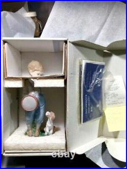 LLADRO Signed FRIENDLY DUET #6846 Boy with Drum Puppy Retired 2003 with original box