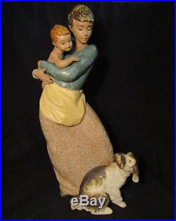 LLADRO Society RETIRED Figurine #12187 Jealous Friend Mother Child & Dog 13