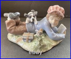 LLADRO Study Budies Boy &Dog #5451 Porcelain Figurine Retired
