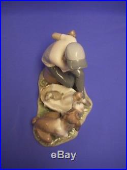 LLADRO This One's Mine #5376 Boy with Dog and Puppies Retired
