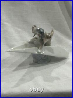 LLADRO ceramic figurine Adorable Pilot Dog #6665