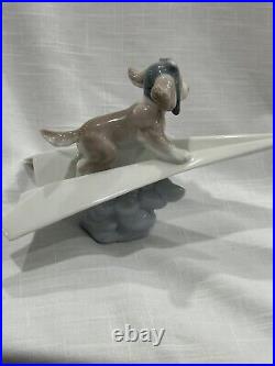 LLADRO ceramic figurine Adorable Pilot Dog #6665