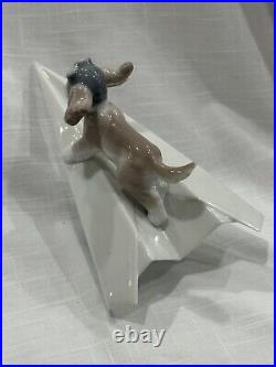 LLADRO ceramic figurine Adorable Pilot Dog #6665