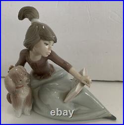 LLADRO figurine collectible girl dog book RARE Spain 1987 Vintage