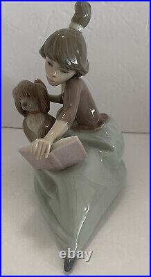 LLADRO figurine collectible girl dog book RARE Spain 1987 Vintage