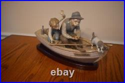 LLadro #5215 Fishing with Grandpa, Boy, Boat and Dog, by Jose Puche