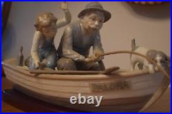 LLadro #5215 Fishing with Grandpa, Boy, Boat and Dog, by Jose Puche