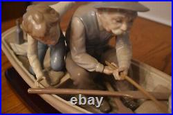 LLadro #5215 Fishing with Grandpa, Boy, Boat and Dog, by Jose Puche