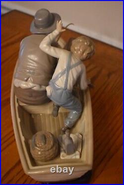 LLadro #5215 Fishing with Grandpa, Boy, Boat and Dog, by Jose Puche