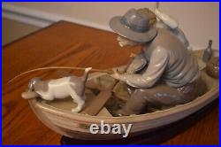 LLadro #5215 Fishing with Grandpa, Boy, Boat and Dog, by Jose Puche