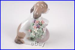 LLadro #6574 Take Me Home! Puppy Dog with Flowers Glossy Figurine No Box