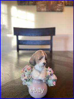 LLadro #6574 Take Me Home-Puppy Dog with Flowers Glossy Figurine with box