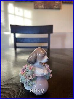 LLadro #6574 Take Me Home-Puppy Dog with Flowers Glossy Figurine with box