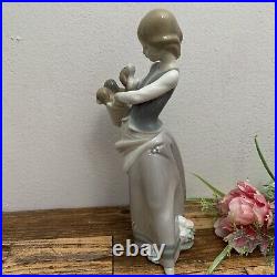 LLadro Girl Holding Puppies in Basket Little Dogs on Hip No. 1311