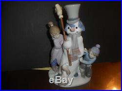 LLadro snowman with children and dog