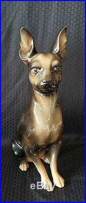 Large 1.5 Foot Hispania Daisa Lladro Retired Sitting Chihuahua Dog Beautiful