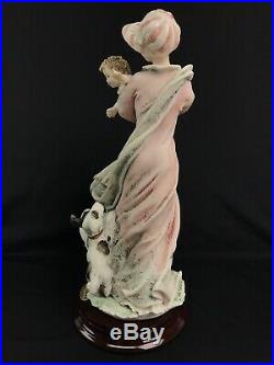 Large 10 Giuseppe Armani Figurine Play Mates Woman Baby Dog, Florence 0759C