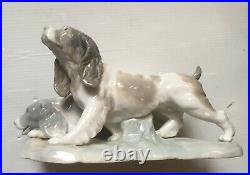 Large 11 LLADRO COUPLE OF COCKER SPANIELS (2 Dogs) Figurine #01010442 Rare