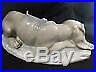 Large Early Lladro Bloodhound Dog With Basset Hound Puppy Figurine