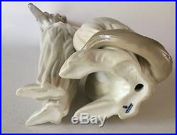 Large LLADRO AFGHAN Hound Dog Seated # 1069 Retired Spain 11 3/4