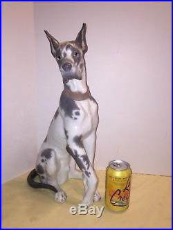 Large LLADRO GREAT DANE 6558 Porcelain Dog Figurine 18 Tall