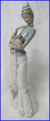 Large Lladro Figurine Walk With The Dog #4893 by Jose Roig, Retired