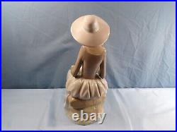 Large Lladro Porcelain Figurine #4806 Girl With Dog 13 Tall