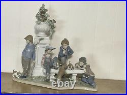 Large Lladro Puppy Dog Tails Group Figure 5539