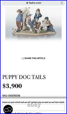 Large Lladro Puppy Dog Tails Group Figure 5539