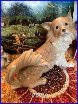 Large Retired Lladro Papillon Dog #4857 By Alfredo Ruiz- 1971-1974 Mint