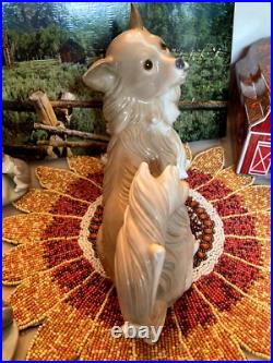 Large Retired Lladro Papillon Dog #4857 By Alfredo Ruiz- 1971-1974 Mint