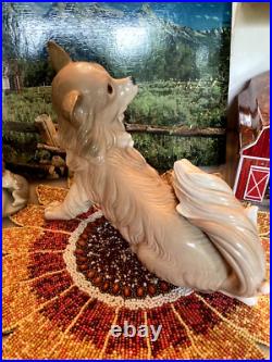 Large Retired Lladro Papillon Dog #4857 By Alfredo Ruiz- 1971-1974 Mint