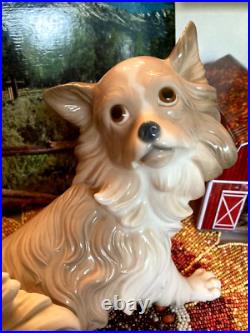 Large Retired Lladro Papillon Dog #4857 By Alfredo Ruiz- 1971-1974 Mint