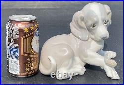 Large lladro figurine 1139. Adorable Beagle Puppy With Snail. Retired 1986