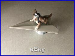 Let's Fly Away Dog On Paper Airplane Figurine By Lladro #6665