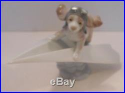 Let's Fly Away Dog On Paper Airplane Figurine By Lladro #6665