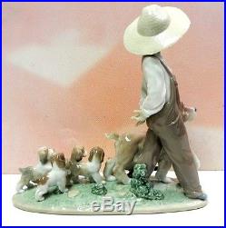 Little Explorers Boy With Puppy Dogs Figurine By Lladro Porcelain 6828