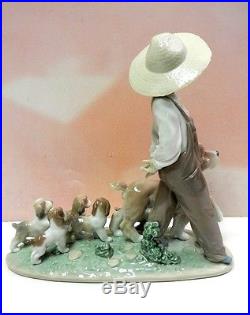 Little Explorers Boy With Puppy Dogs Figurine By Lladro Porcelain 6828