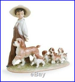 Little Explorers Boy With Puppy Dogs Lladro Porcelain 6828